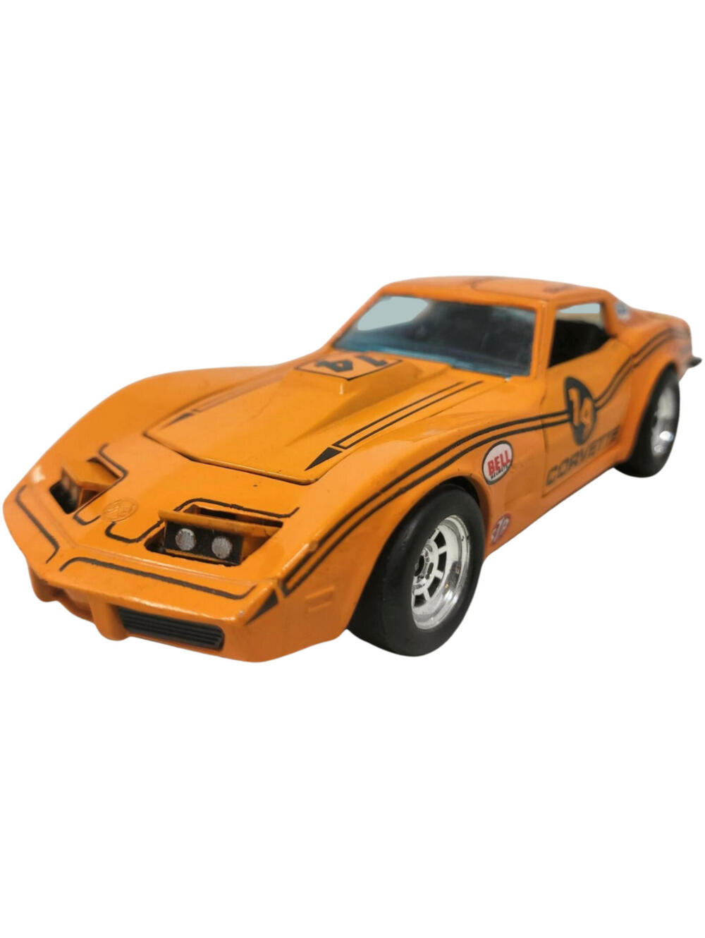 Rare Kidco 1/28 Scale Orange 73 Corvette Stingray Opening Hood Doors Headlights